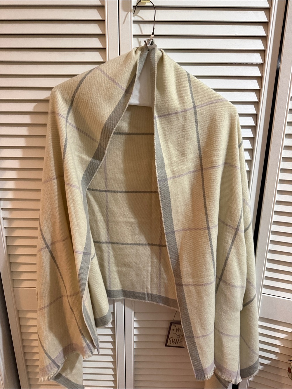 J. Crew Pale Yellow and Light Gray Knit Wrap